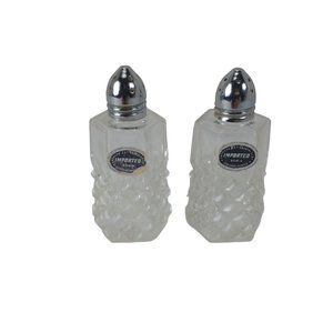 Crystal Salt And Pepper Shakers 3.5" Vintage